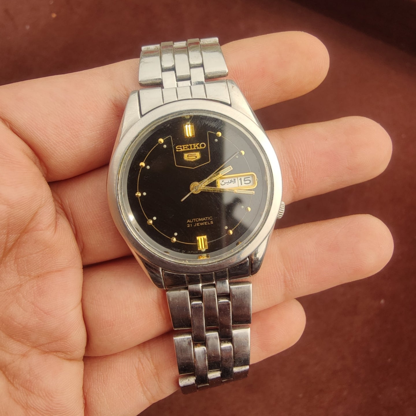 Vintage Pre-owned Seiko 5 Black Transparent Back Case