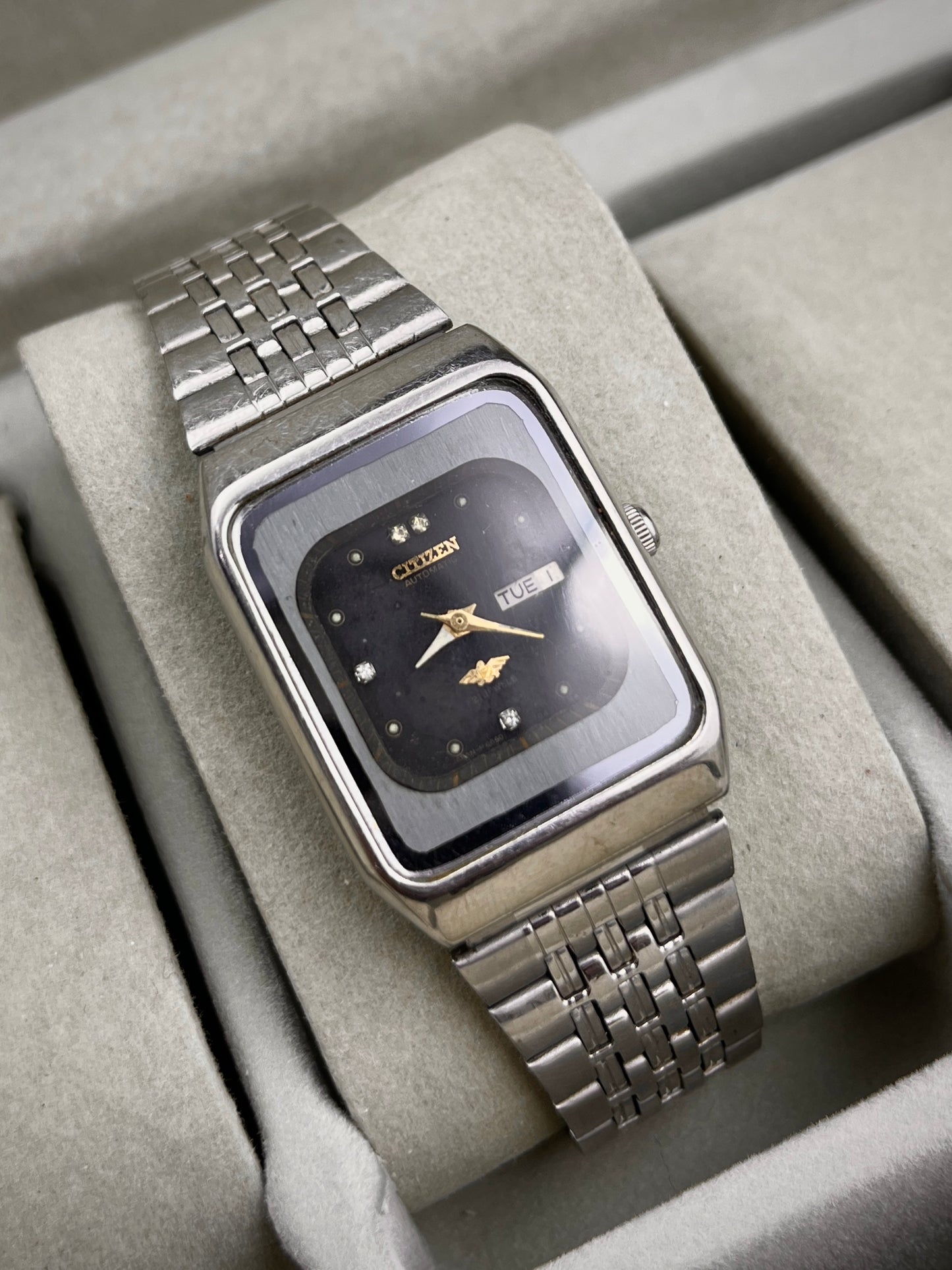 Vintage Citizen Automatic Tank Shape Dark Tone