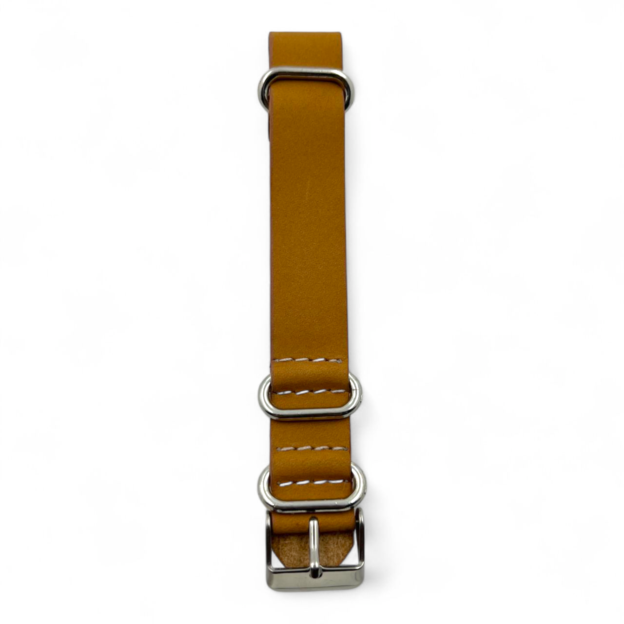 [18 mm] Leather Nato Strap Tanned Brown Dash