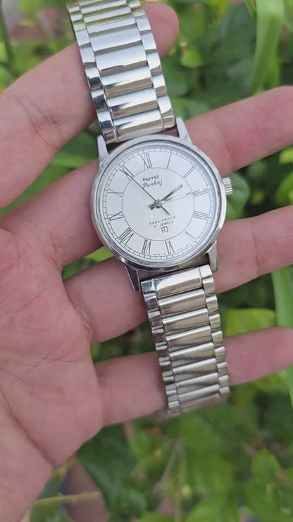 Vintage HMT Pankaj White Roaman Dial (Mechanical Hand-Winding Watch)