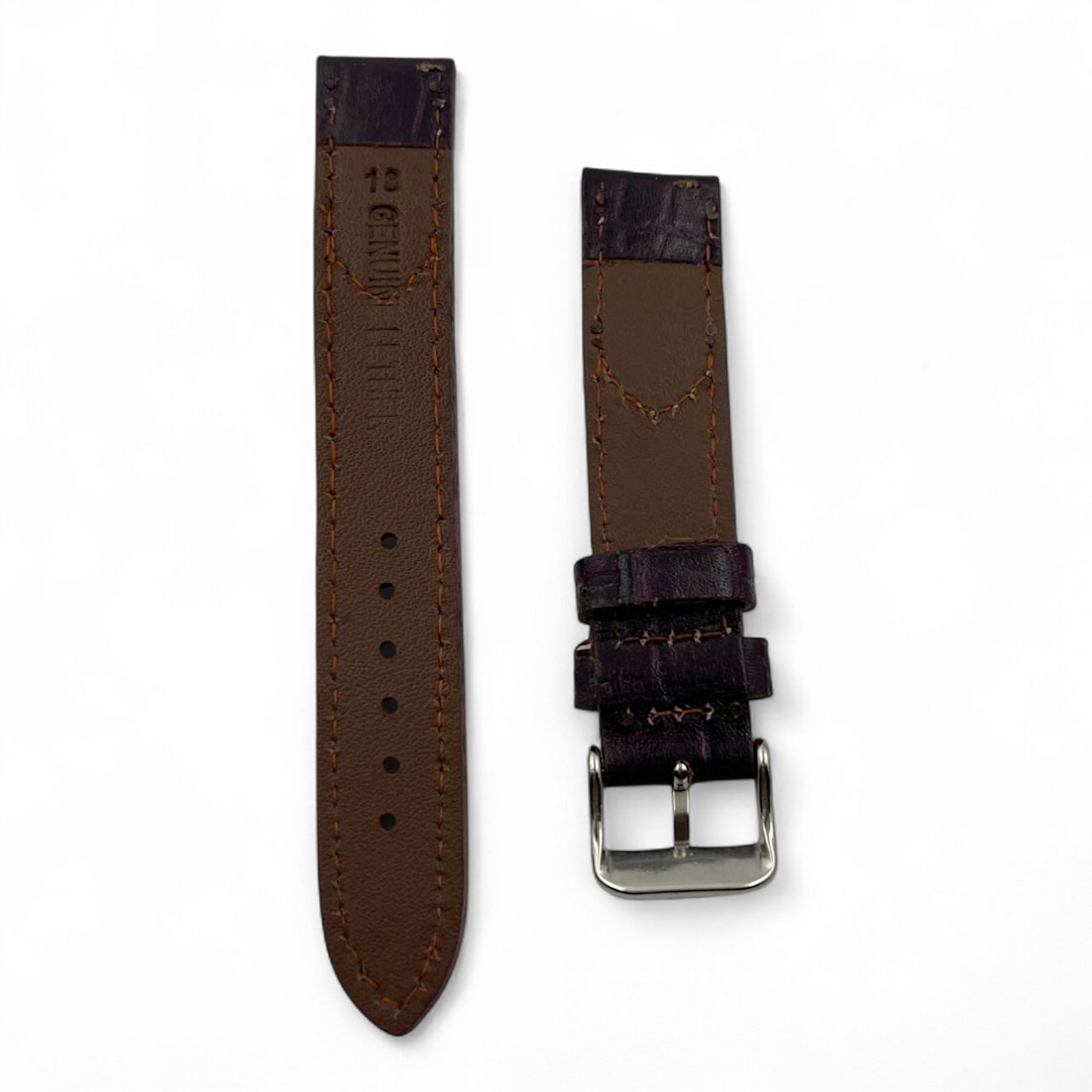 [18 mm] Vintage Style Half Padded - Brown + Yellow thread