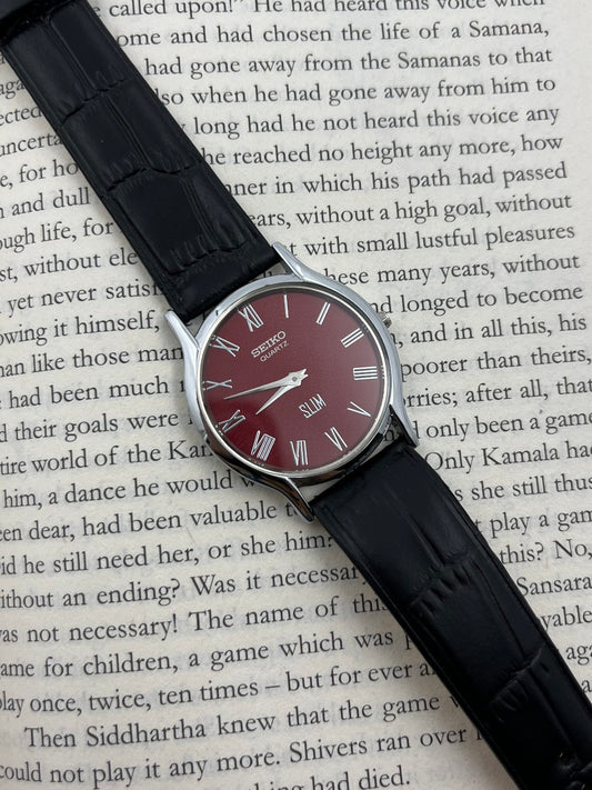 SEIKO Round - Maroon (Quartz - Mod)