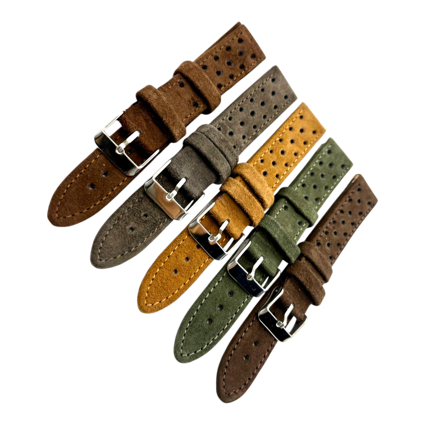 [18 mm] Suede Rally Strap - Forest Green