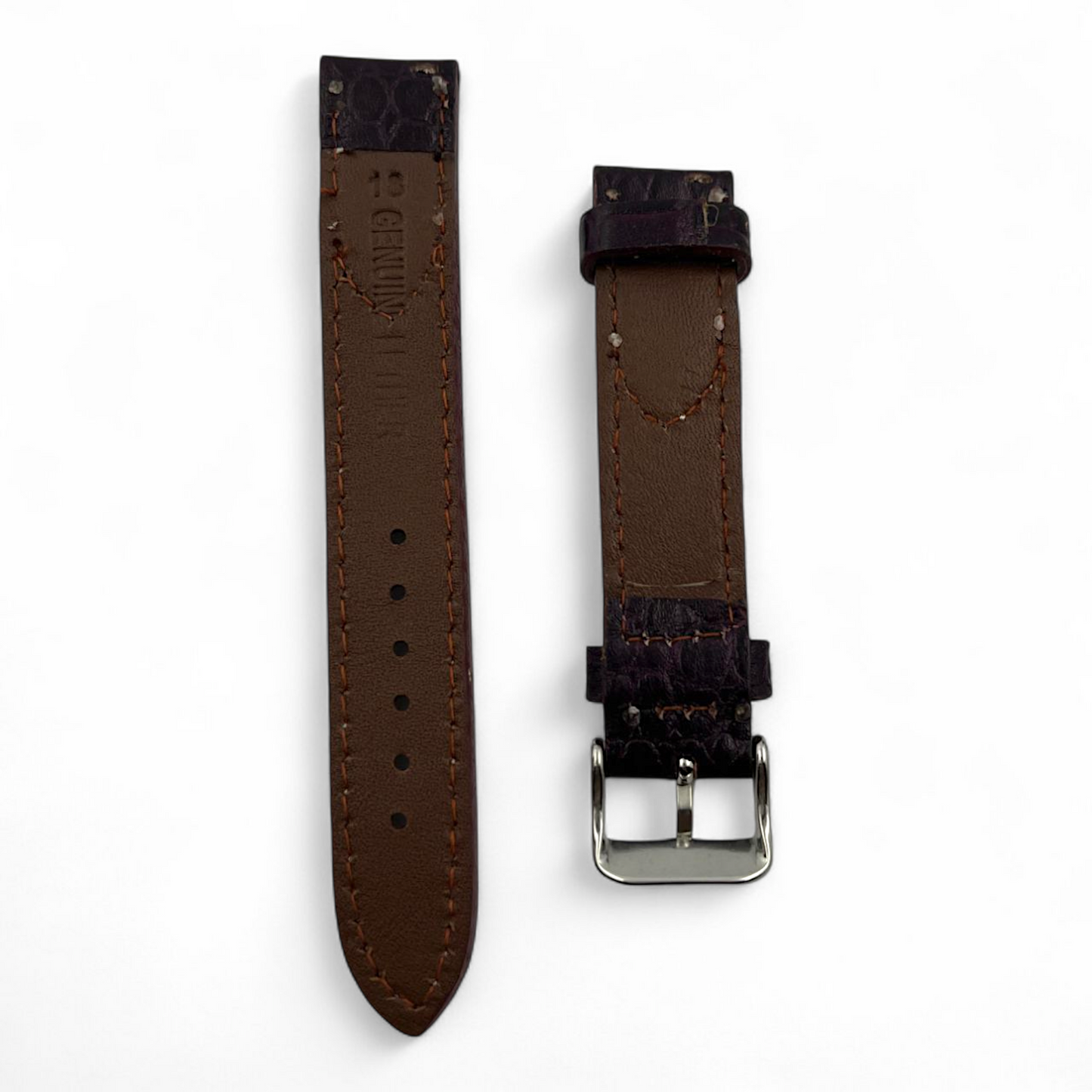 [18 mm] Vintage Style Half Padded - Brown + White thread