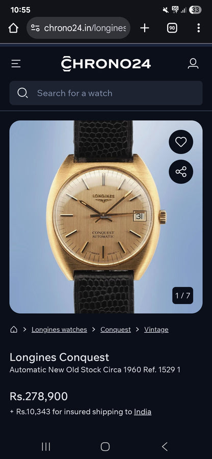 Longines Conquest
AUTOMATIC Circa 1960 Ref. 1529 1