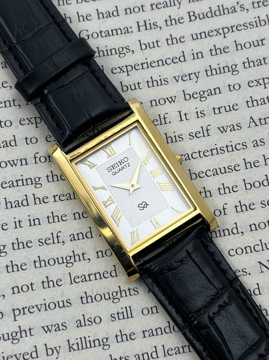 SEIKO TANK - White Gold  (Quartz - Mod)