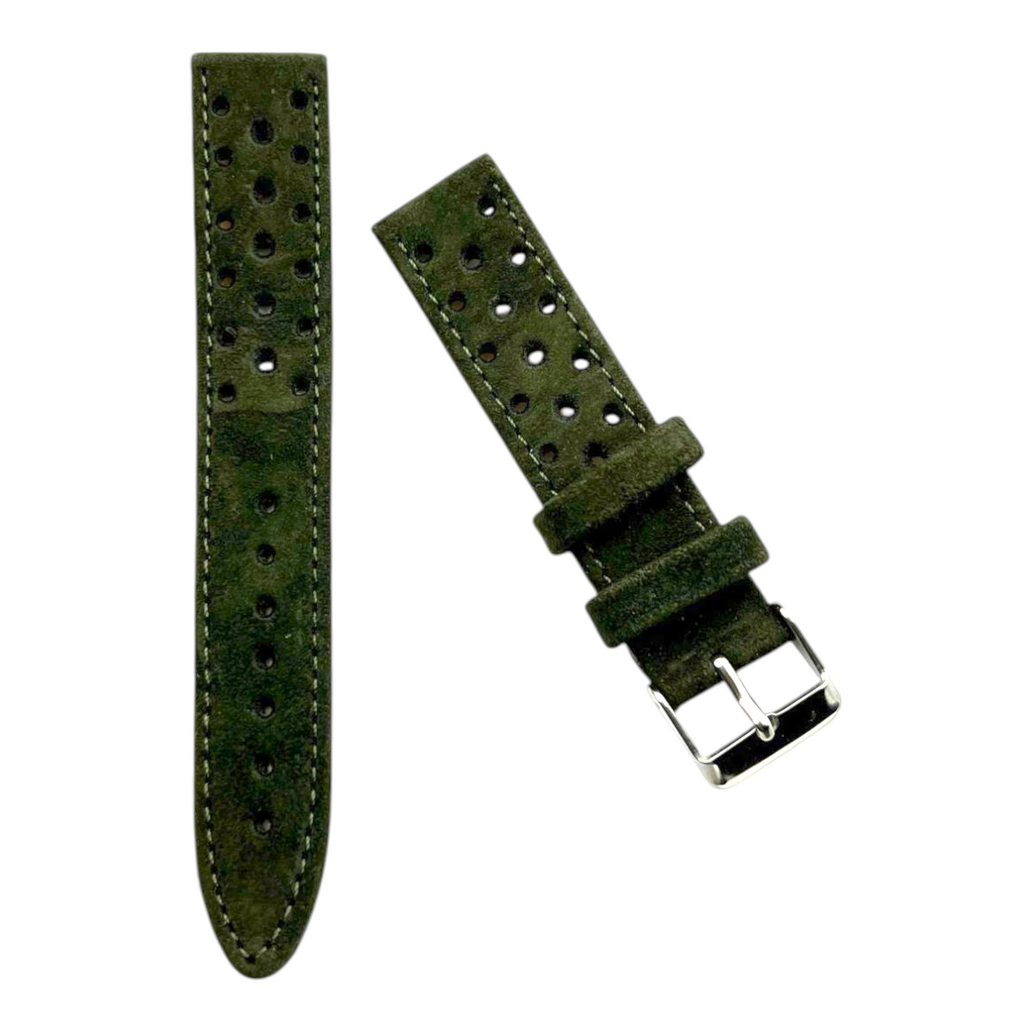 [18 mm] Suede Rally Strap - Forest Green