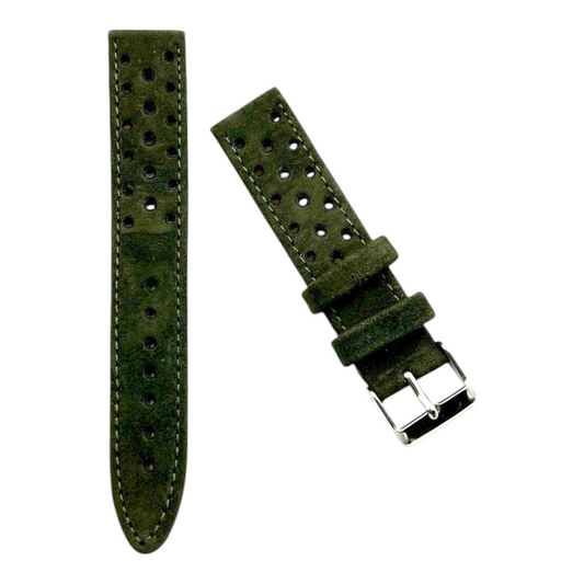 [18 mm] Suede Rally Strap - Forest Green