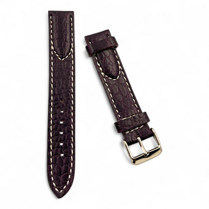 [18 mm] Vintage Style Half Padded - Brown + White thread