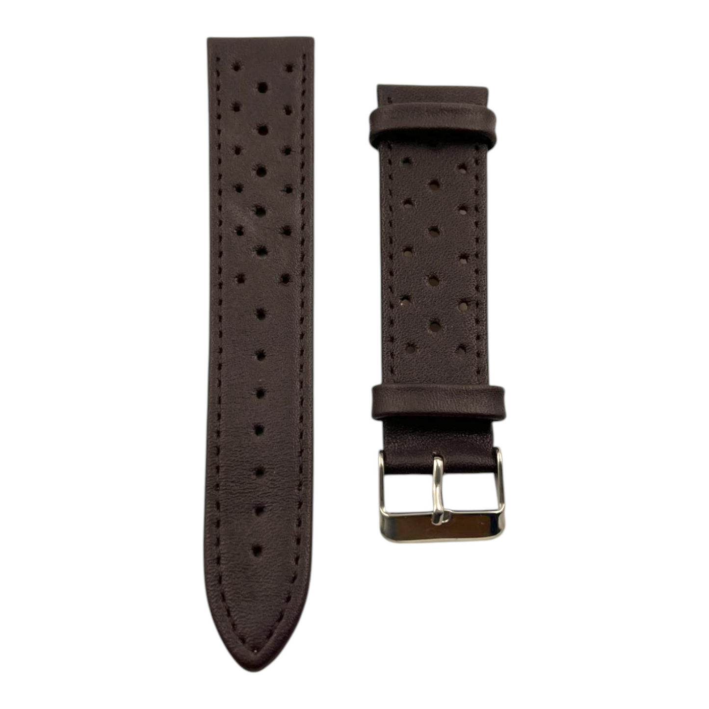 [22 mm] Rally / Racer Leather Strap - Dark Brown
