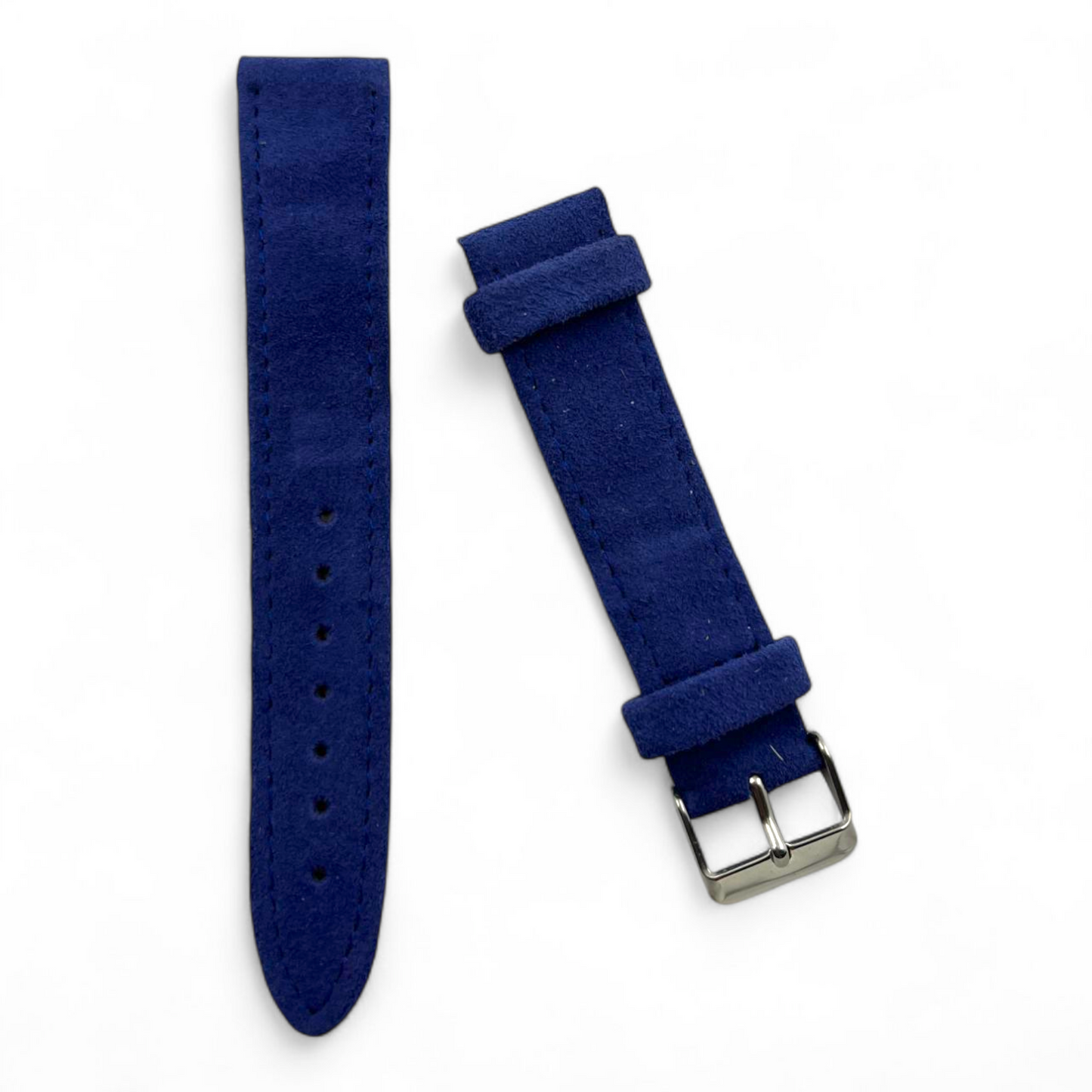[22 mm] Suede Strap - Matched Eletric Blue