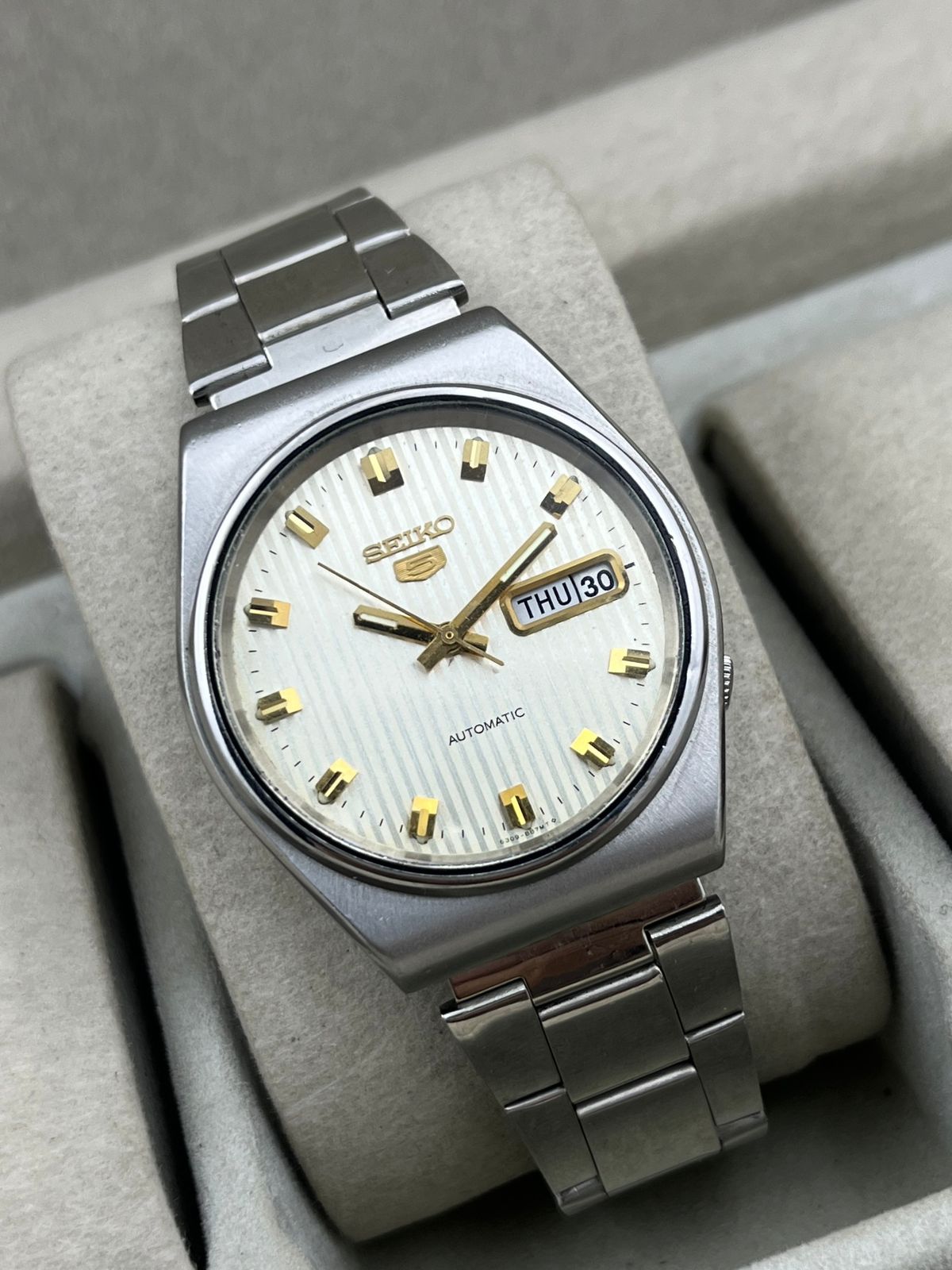 Vintage Seiko 5 Automatic Studs Silver(Cal 6309)