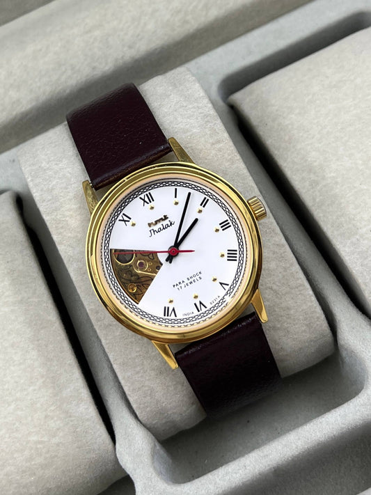 Hmt Jhalak White Gold Mechanical Hand-Winding Watch (Assembled)