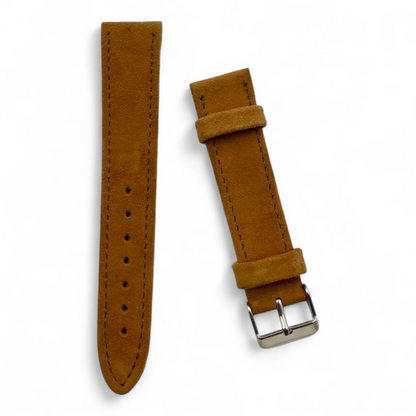 [20 mm] Suede Strap - Matched Tanned Brown