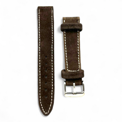 [18 mm] Suede Strap - Dark Brown ||