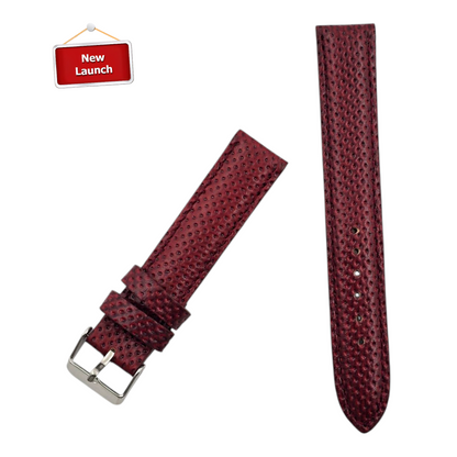 [22 mm] Dotted Leather - Maroonish Red