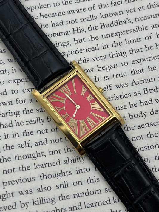 SEIKO TANK - Roman Red Gold  (Quartz - Mod)