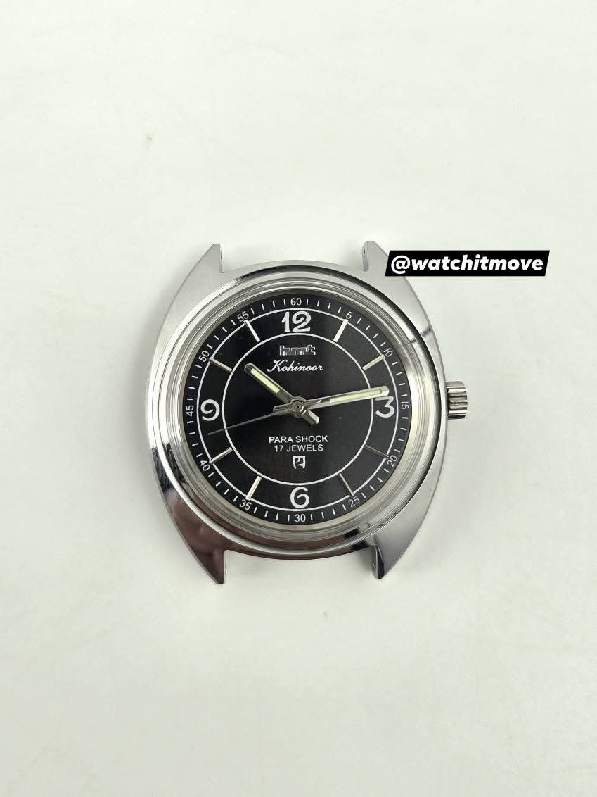 HMT Kohinoor - Semi Number Black (Mechanical Hand Winding)
