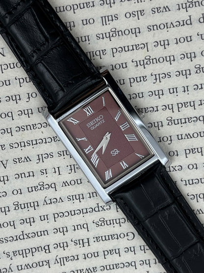 SEIKO TANK - Burgundy  (Quartz - Mod)