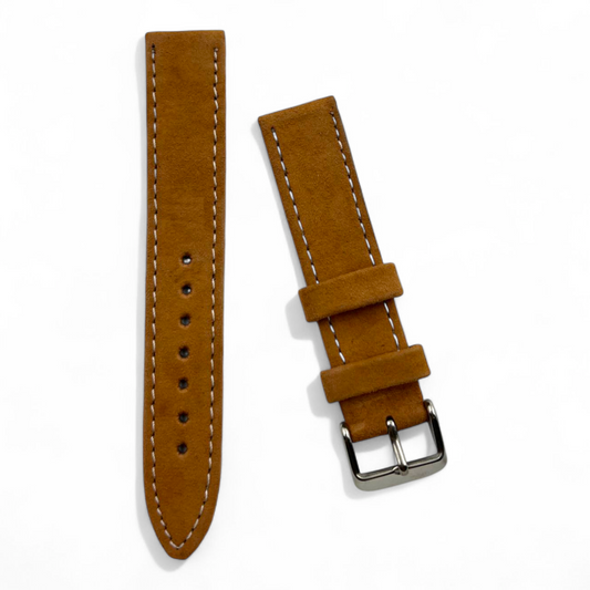 [18 mm] Suede Strap - Tanned Brown