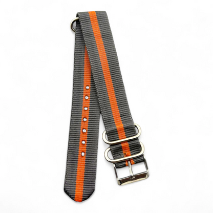[20 mm] Nato Strap - Grey Orange Dark