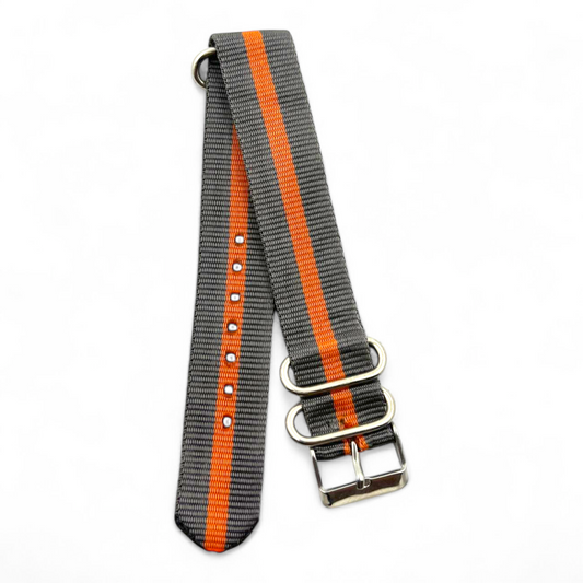 [20 mm] Nato Strap - Grey Orange Dark