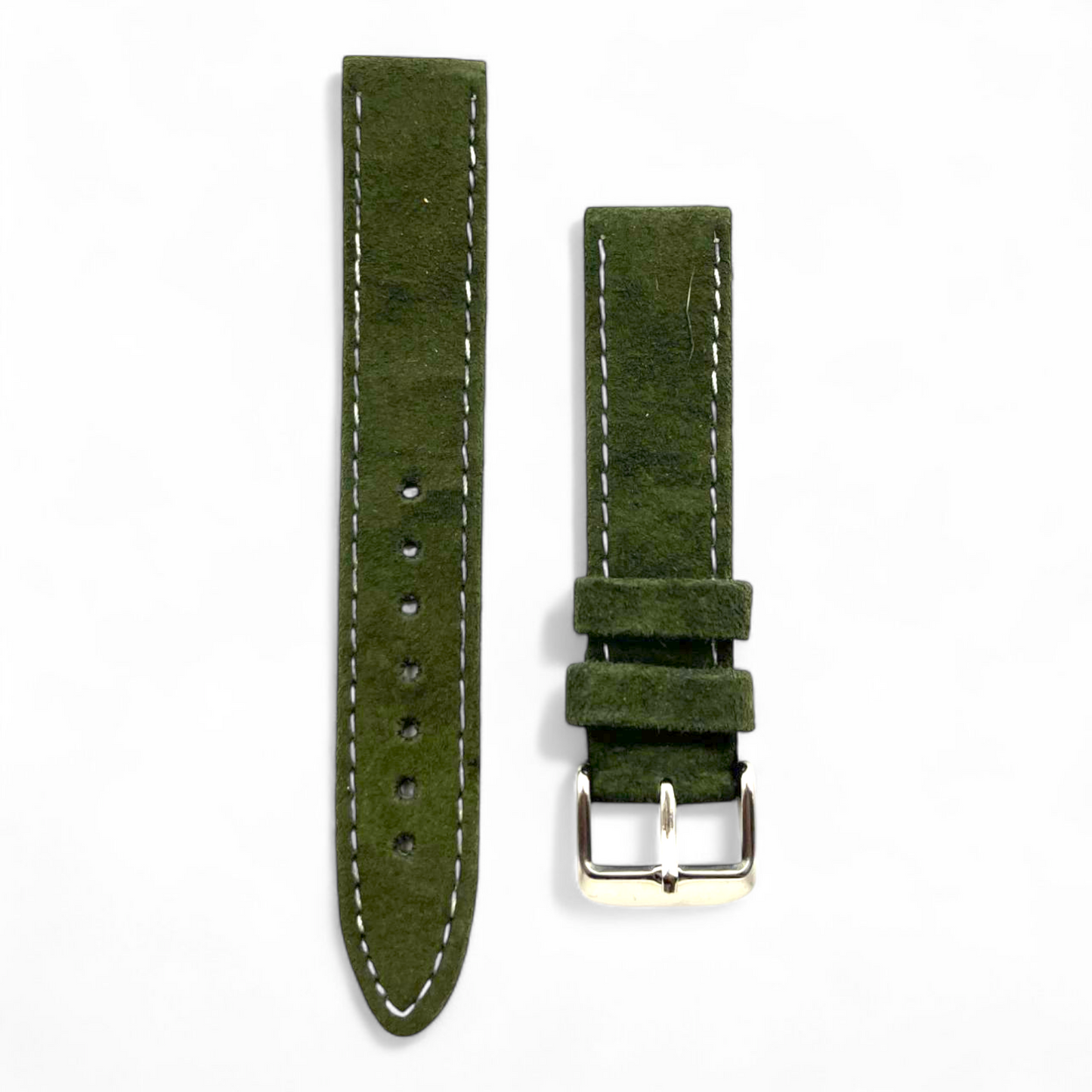[22 mm] Suede Strap - Forest Green