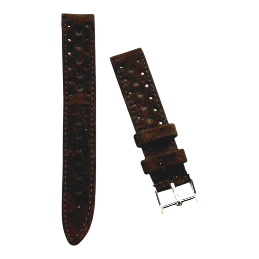 [18 mm] Suede Rally Strap - Dark Brown