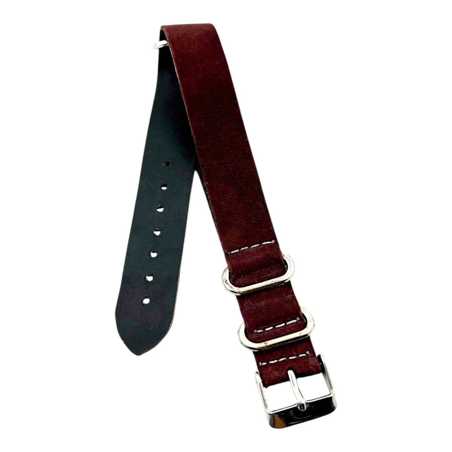 [18 mm] Suede Nato Strap - Maroon