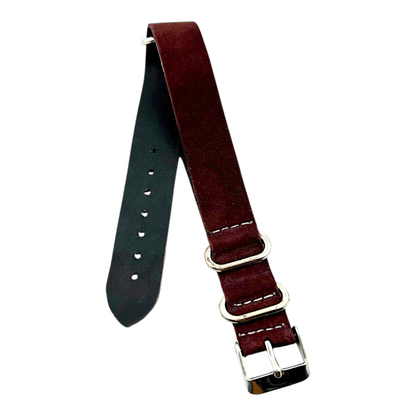 [18 mm] Suede Nato Strap - Maroon