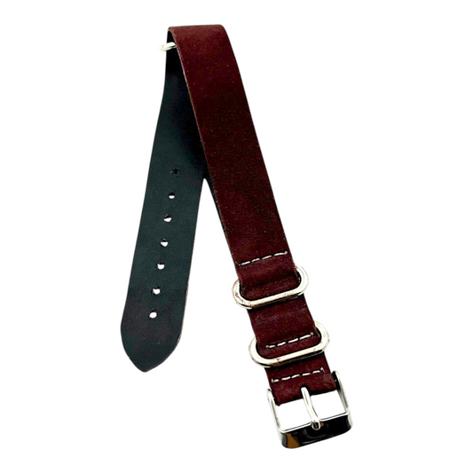 [18 mm] Suede Nato Strap - Maroon