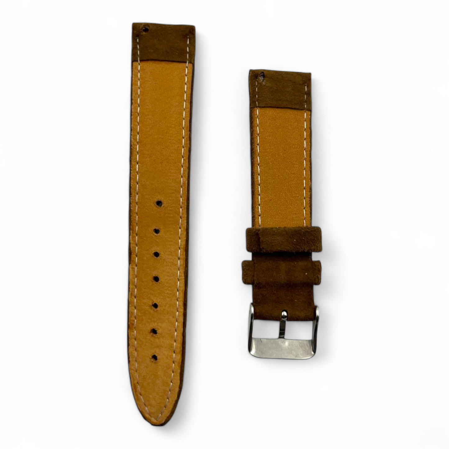 [20 mm] Suede Strap - Matched Dark Brown