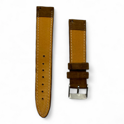 [20 mm] Suede Strap - Matched Dark Brown