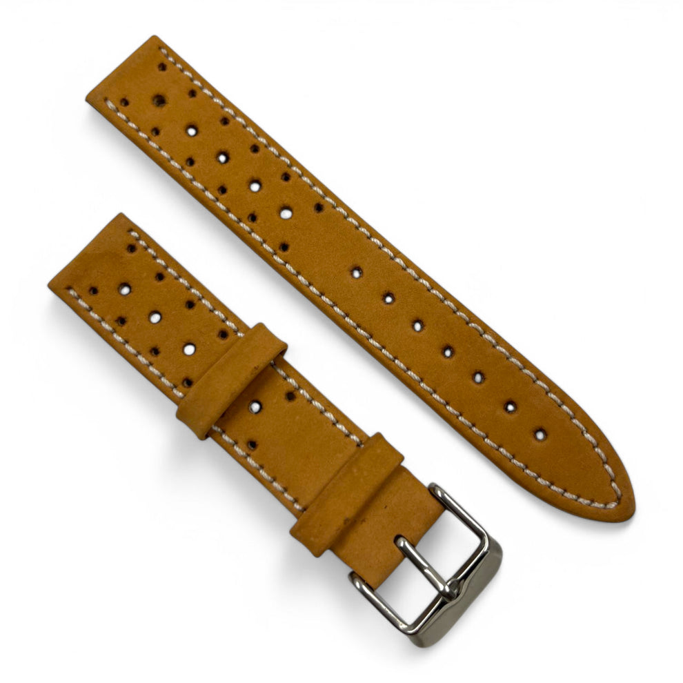 [22 mm] Rally / Racer Leather Strap - Light Brown – Watch It Move