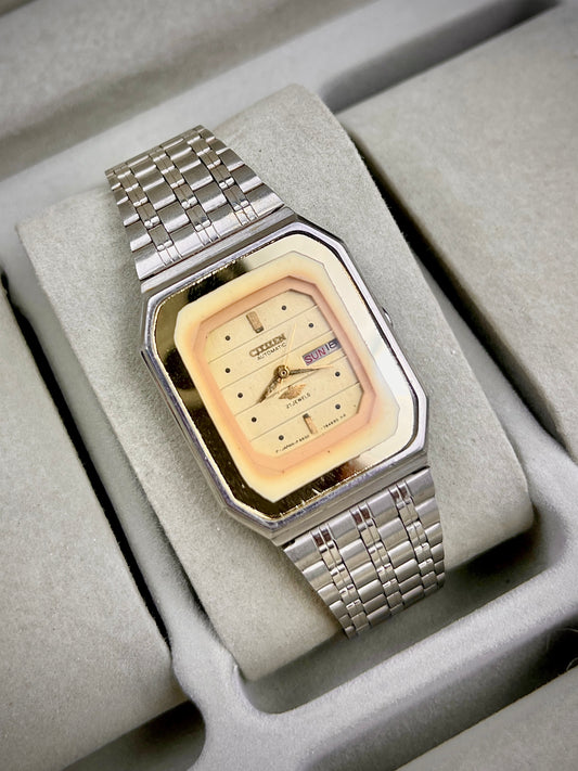 Vintage Citizen Automatic Tank Shape Golden Tone