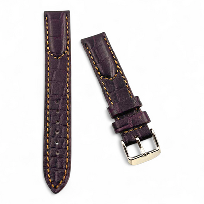 [18 mm] Vintage Style Half Padded - Brown + Yellow thread