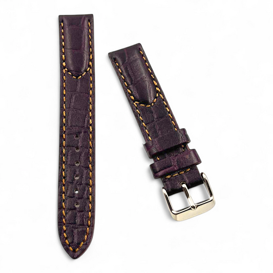 [18 mm] Vintage Style Half Padded - Brown + Yellow thread