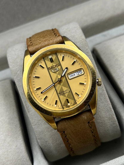 Vintage Seiko 5 Gold Exhibition Back (Cal 7S26)