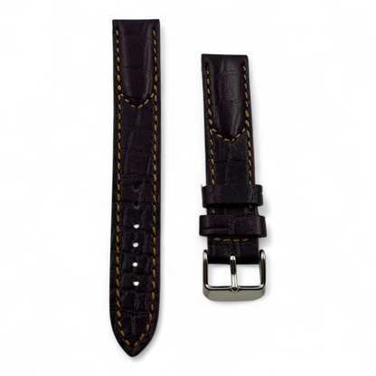 [18 mm] Vintage Style Half Padded - Brown + Yellow thread