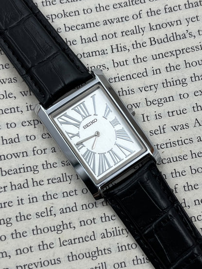 SEIKO TANK - Big Roman White (Quartz - Mod)