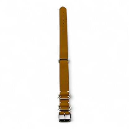 [18 mm] Leather Nato Strap - Tanned Brown Threaded