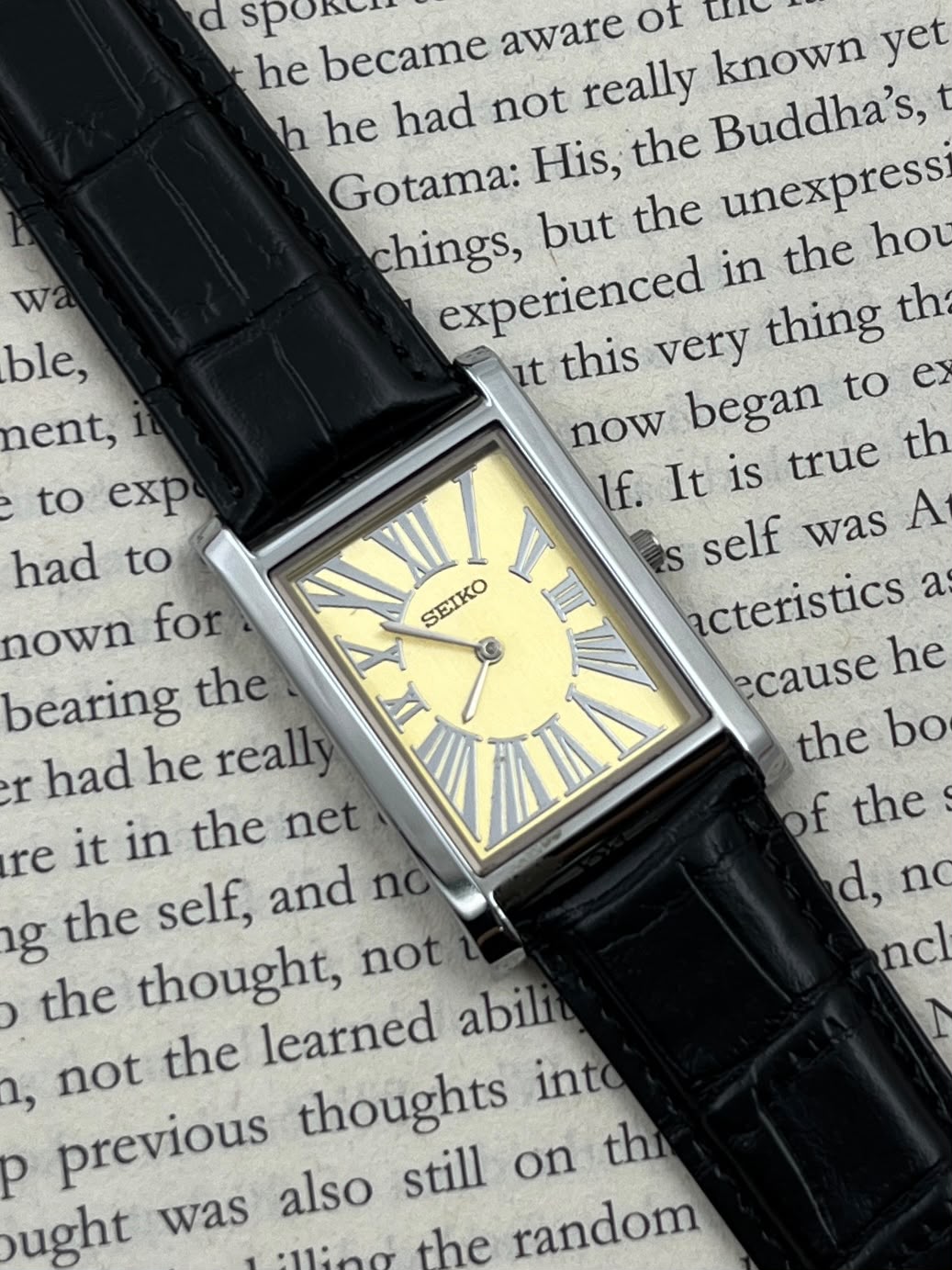 SEIKO TANK - Big Roman Yellow (Quartz - Mod)