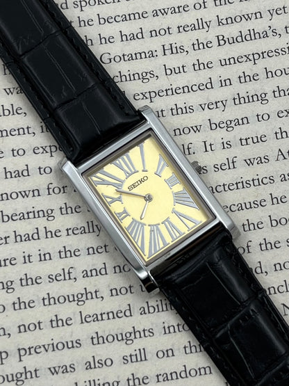SEIKO TANK - Big Roman Yellow (Quartz - Mod)