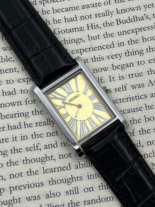 SEIKO TANK - Big Roman Yellow (Quartz - Mod)
