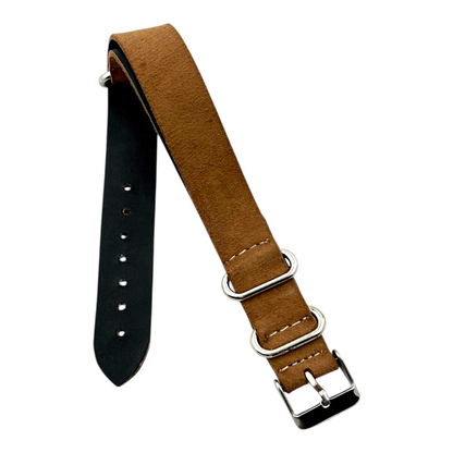 [18 mm] Suede Nato Strap - Light Brown