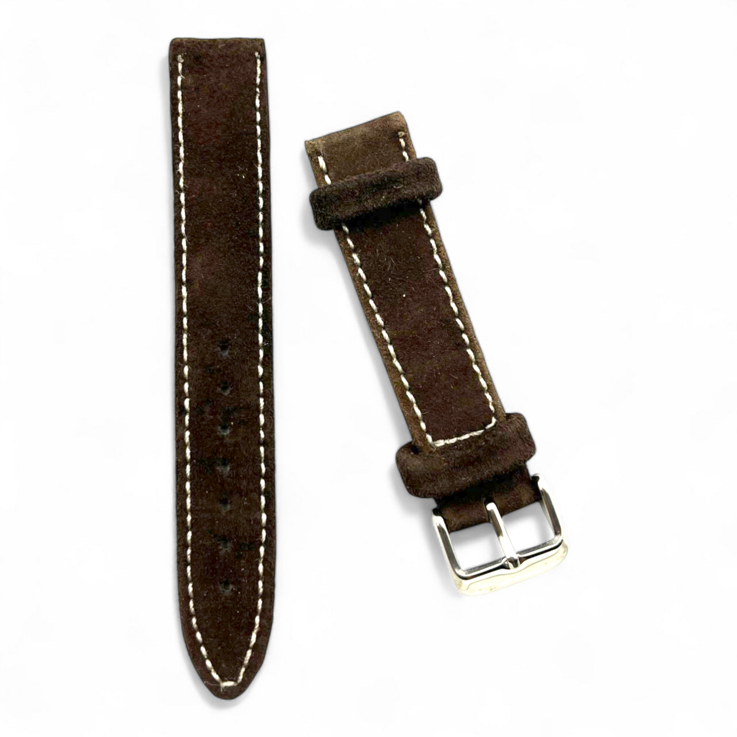 [18 mm] Suede Strap - Dark Brown ||