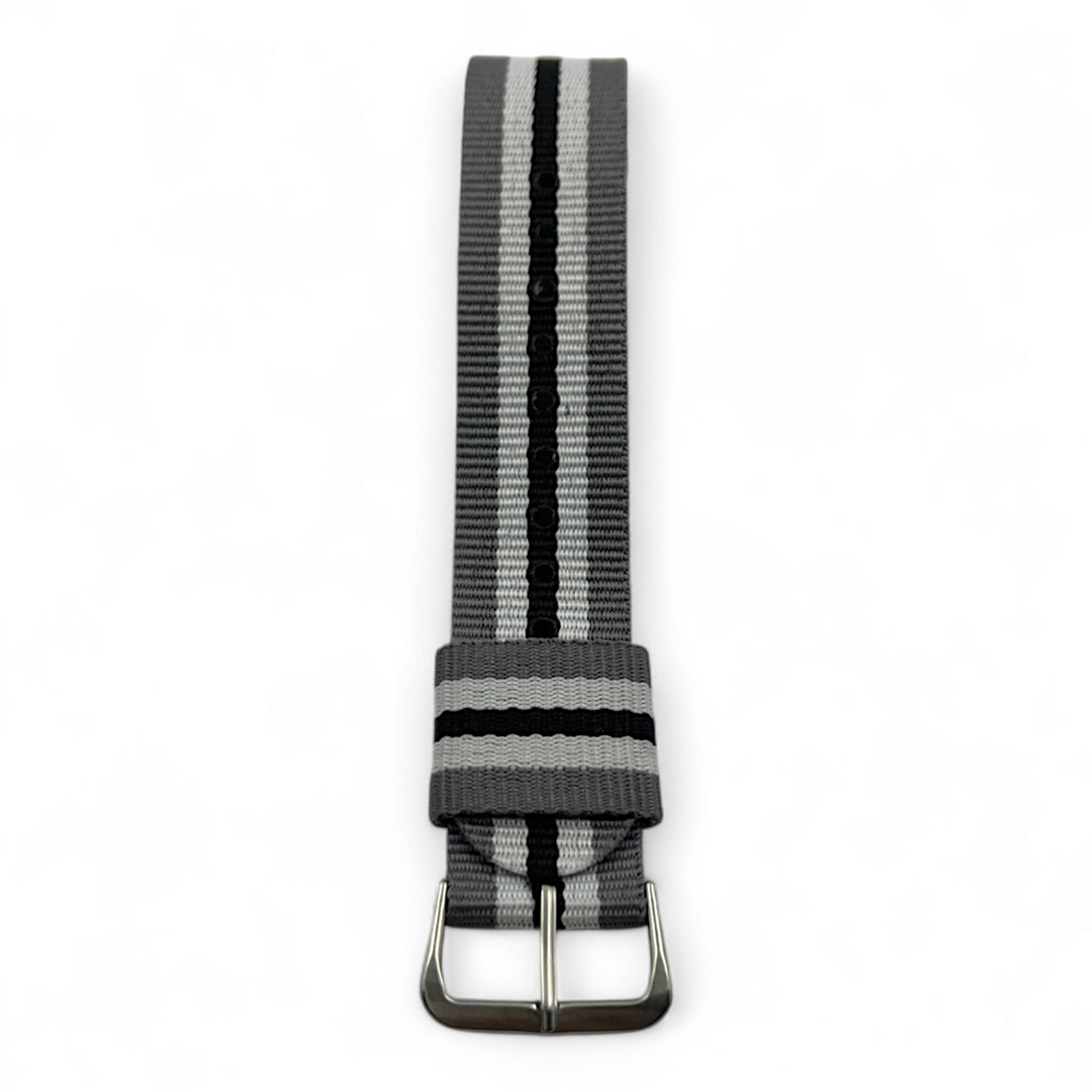 [20 mm] Nato Strap - Grey, White & Black Stripe