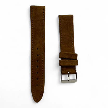 [20 mm] Suede Strap - Matched Dark Brown