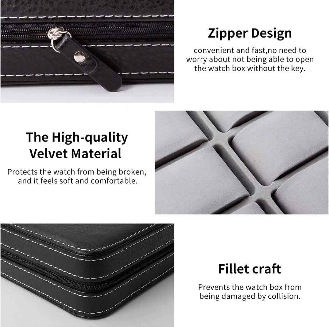 [6 Slot] Zip Watch Box / Organiser - Premium