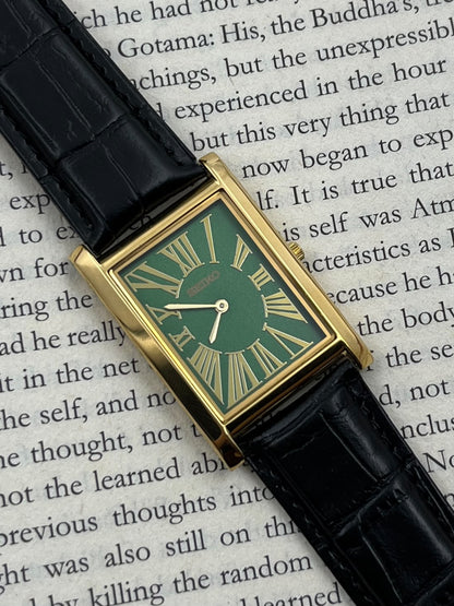 SEIKO TANK - Roman Green Gold  (Quartz - Mod)